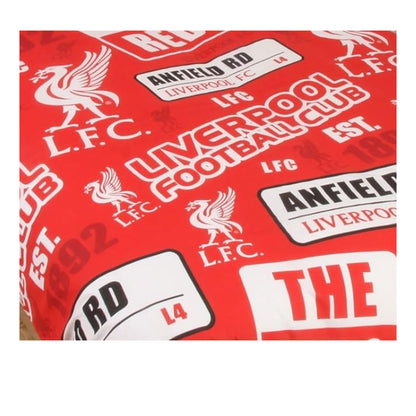 Red - Back - Liverpool FC Patch Single Duvet Cover And Pillow Case Set