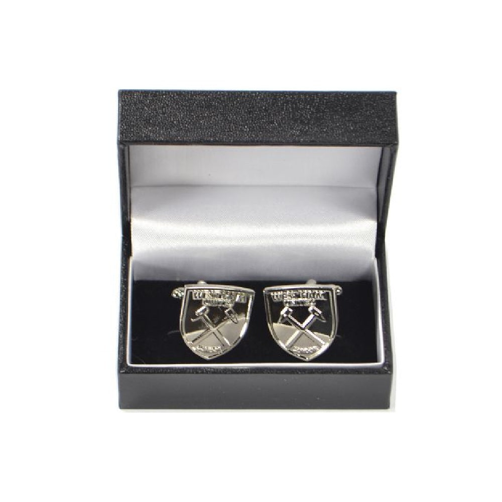 Silver - Back - West Ham United FC Boxed Stainless Steel Cufflinks