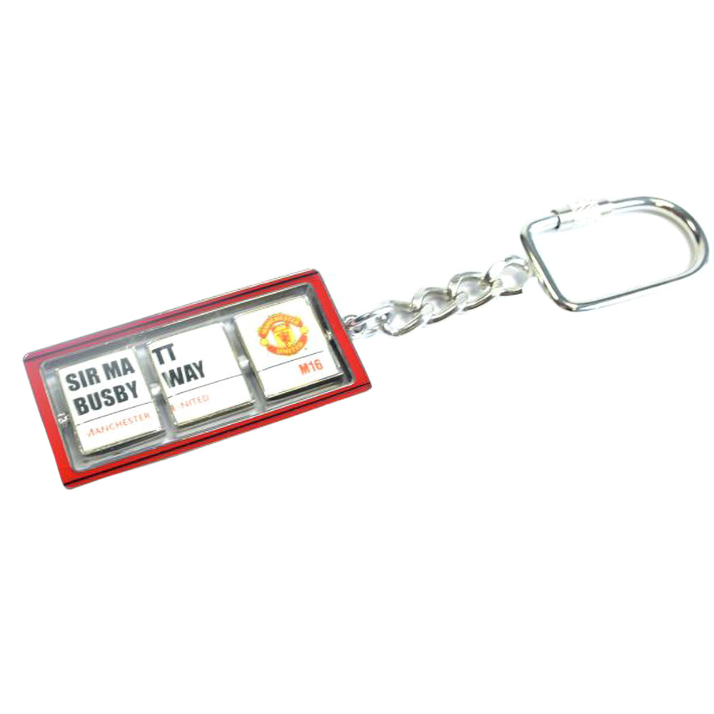 Multicoloured - Front - Manchester United FC Official Football Spinner Keryring