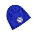 Royal Blue - Front - Chelsea FC Knitted Crest Beanie