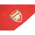Red - Back - Arsenal FC Crest Knitted Turn Up Hat