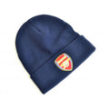 Navy - Front - Arsenal FC Crest Knitted Turn Up Hat