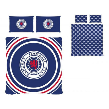 Red-White-Blue - Back - Rangers FC Official Football Crest Reversible Double Duvet And Pillow Case Set