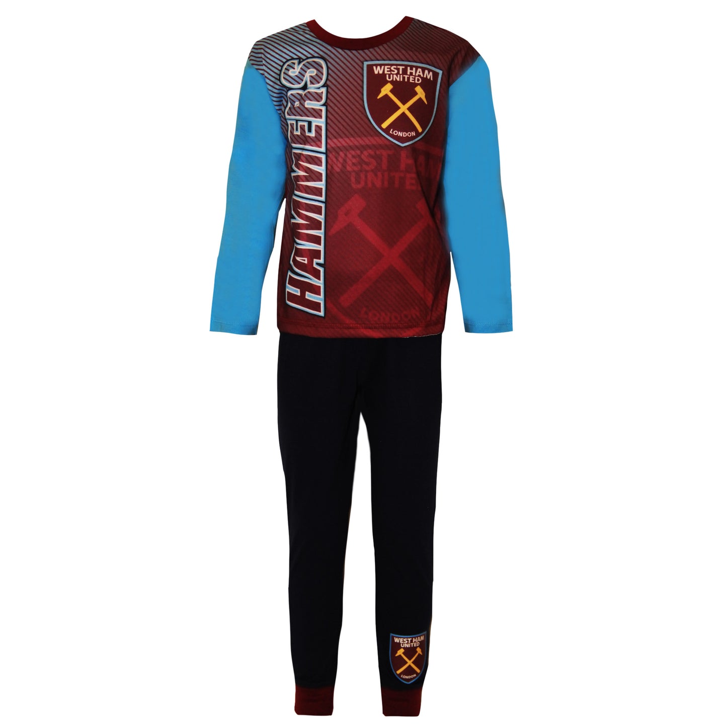 Blue-Red - Front - West Ham United FC Childrens-Kids Pyjamas