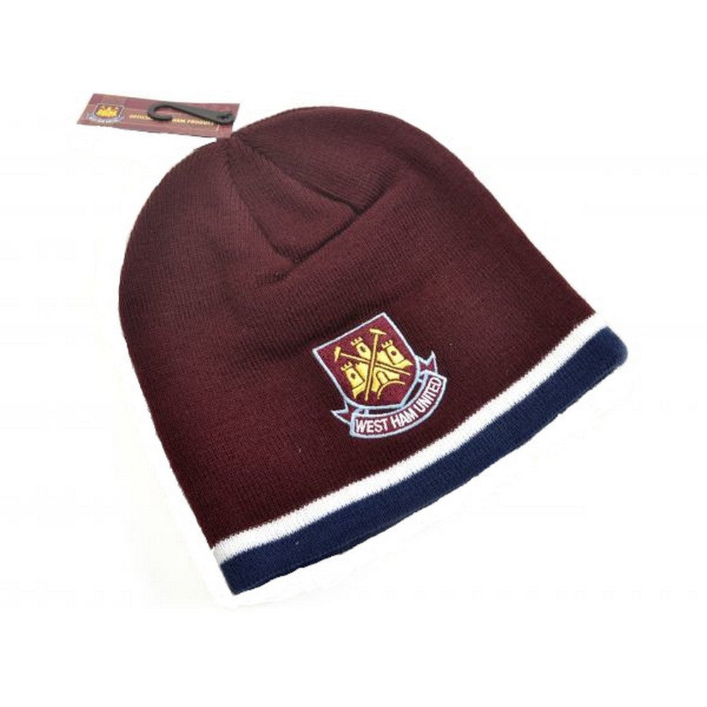 Claret Navy - Back - West Ham United FC Youths Classic Crest Beanie