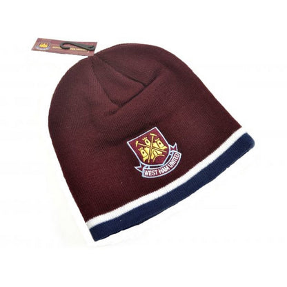 Claret Navy - Back - West Ham United FC Youths Classic Crest Beanie