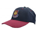 Navy Claret - Front - West Ham United FC Unisex Adults Classic Crest Contrast Baseball Cap