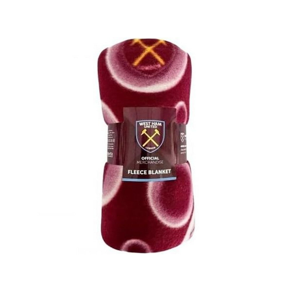 Claret Red-Yellow - Back - West Ham United FC 125 Years Fleece Blanket