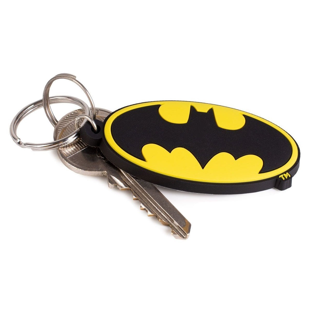 Black-Yellow - Side - Batman Symbol Rubber Keyring