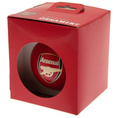 Red-Gold-Navy - Side - Arsenal FC Glass Christmas Bauble