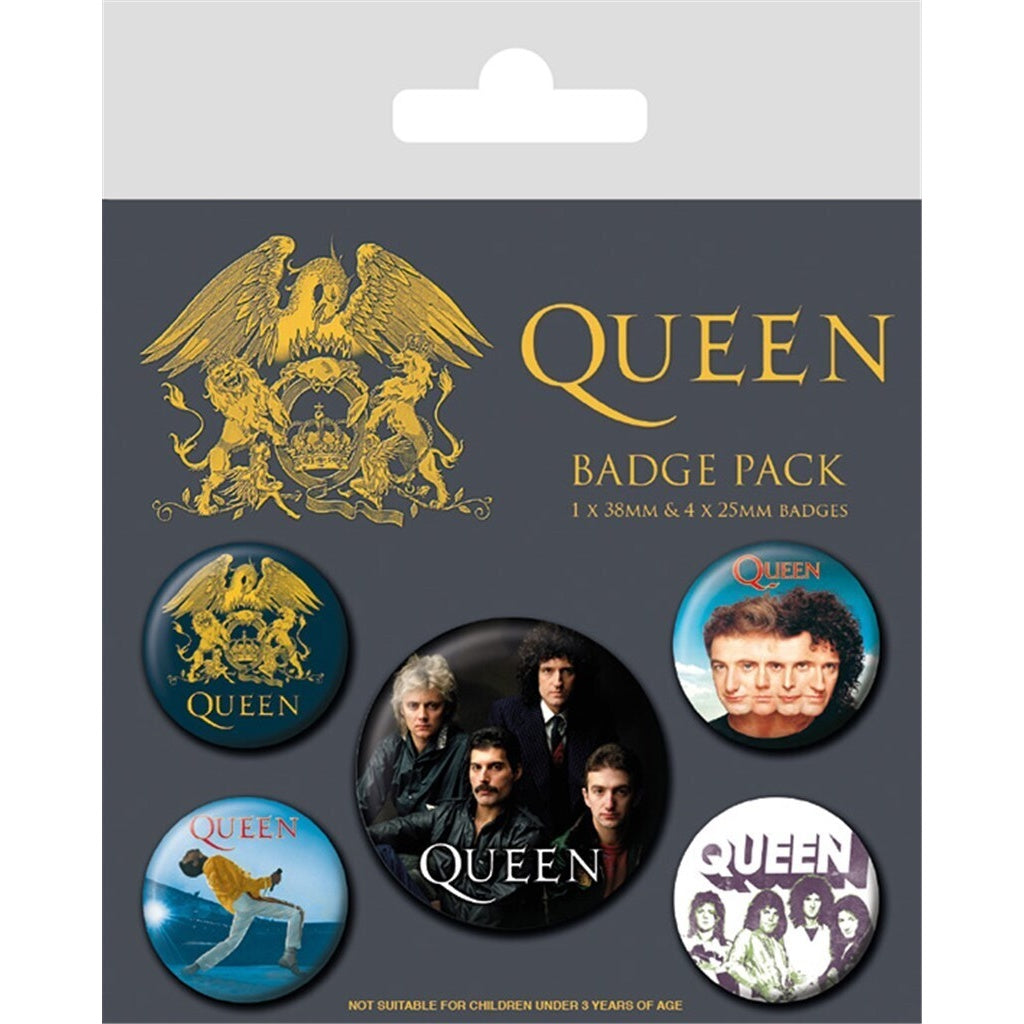 Multicoloured - Back - Queen Classic Badge Set (Pack of 5)