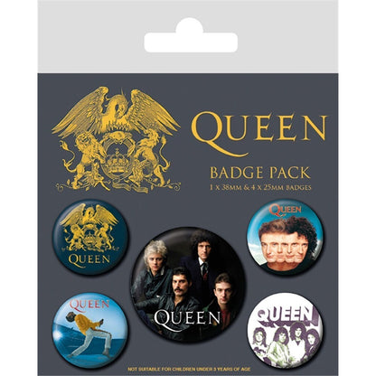 Multicoloured - Back - Queen Classic Badge Set (Pack of 5)