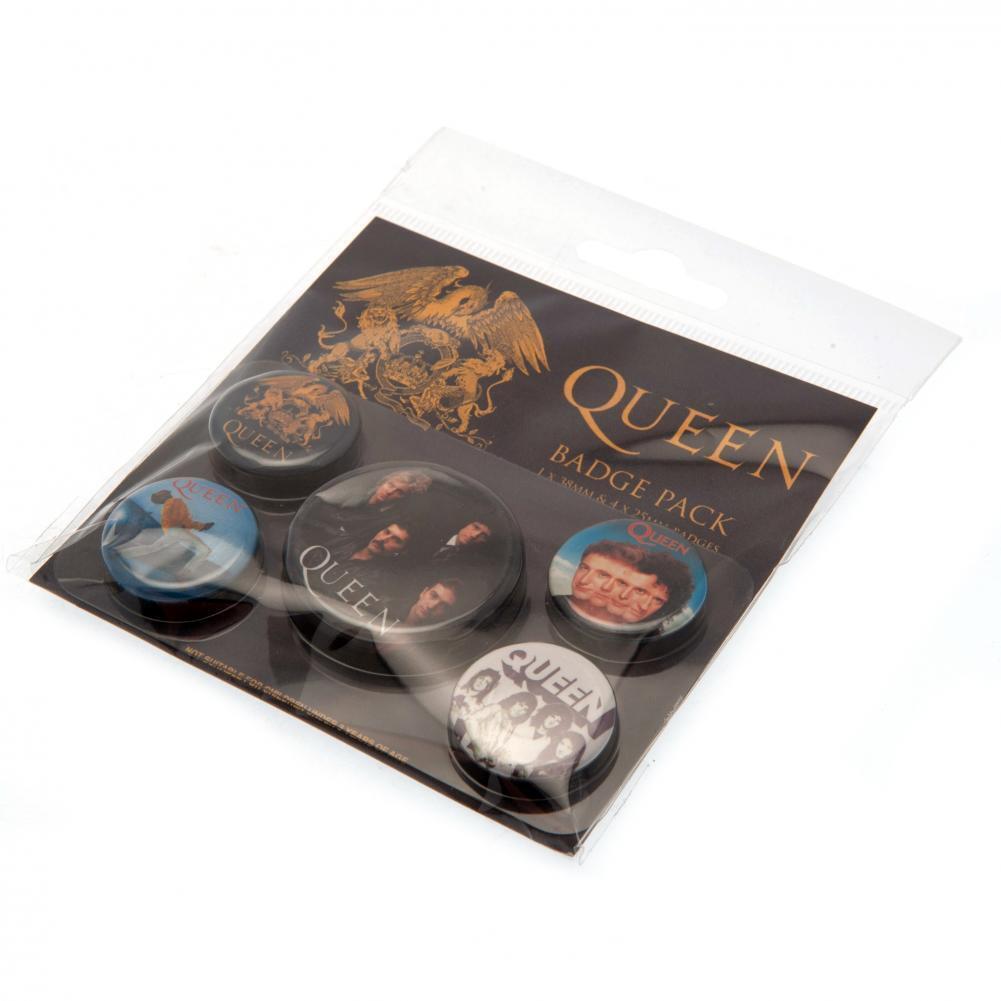 Multicoloured - Side - Queen Classic Badge Set (Pack of 5)