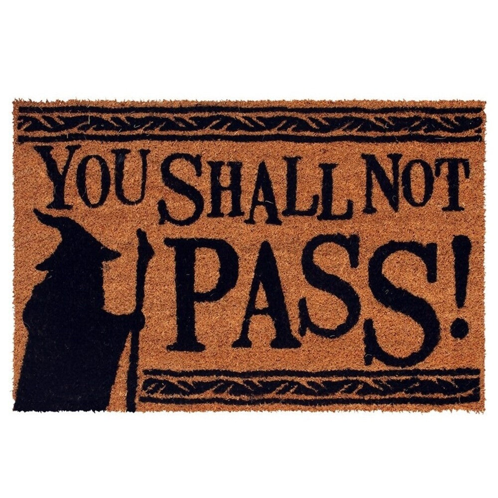 Yellow-Black - Front - Lord Of The Rings You Shall Not Pass Door Mat