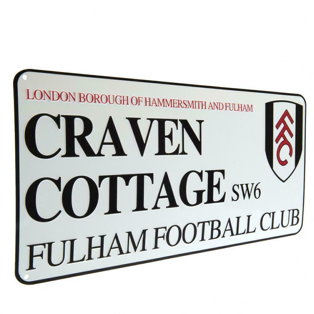 Black-White - Back - Fulham FC Craven Cottage Street Sign Plaque