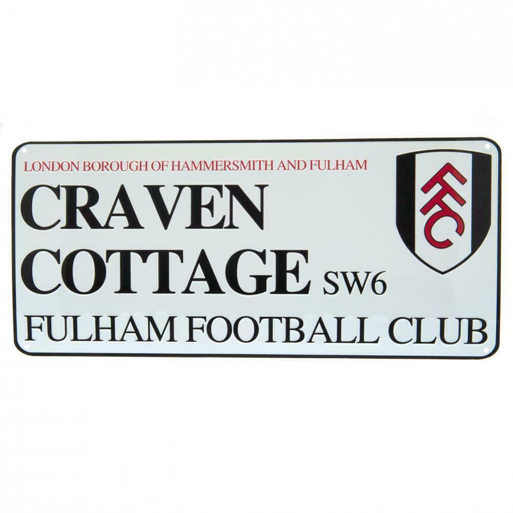 Black-White - Front - Fulham FC Craven Cottage Street Sign Plaque