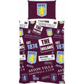 Burgundy-Yellow-White - Front - Aston Villa FC Patchwork Duvet Cover Set
