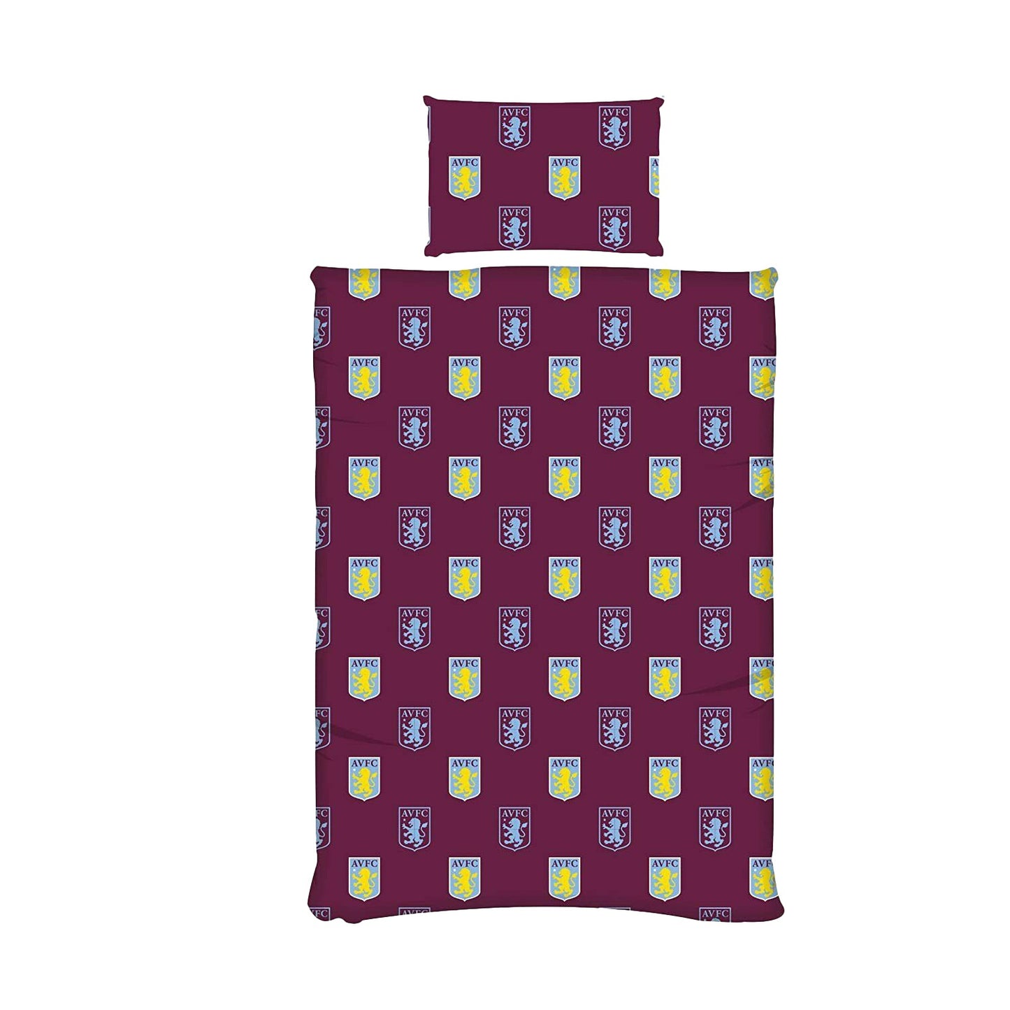 Burgundy-Yellow-Light Blue - Lifestyle - Aston Villa FC Pulse Reversible Duvet Cover Set