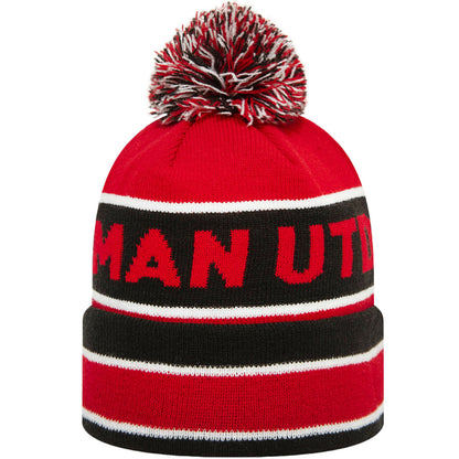 Red-Black - Back - Manchester United FC Jake New Era Knitted Bobble Beanie