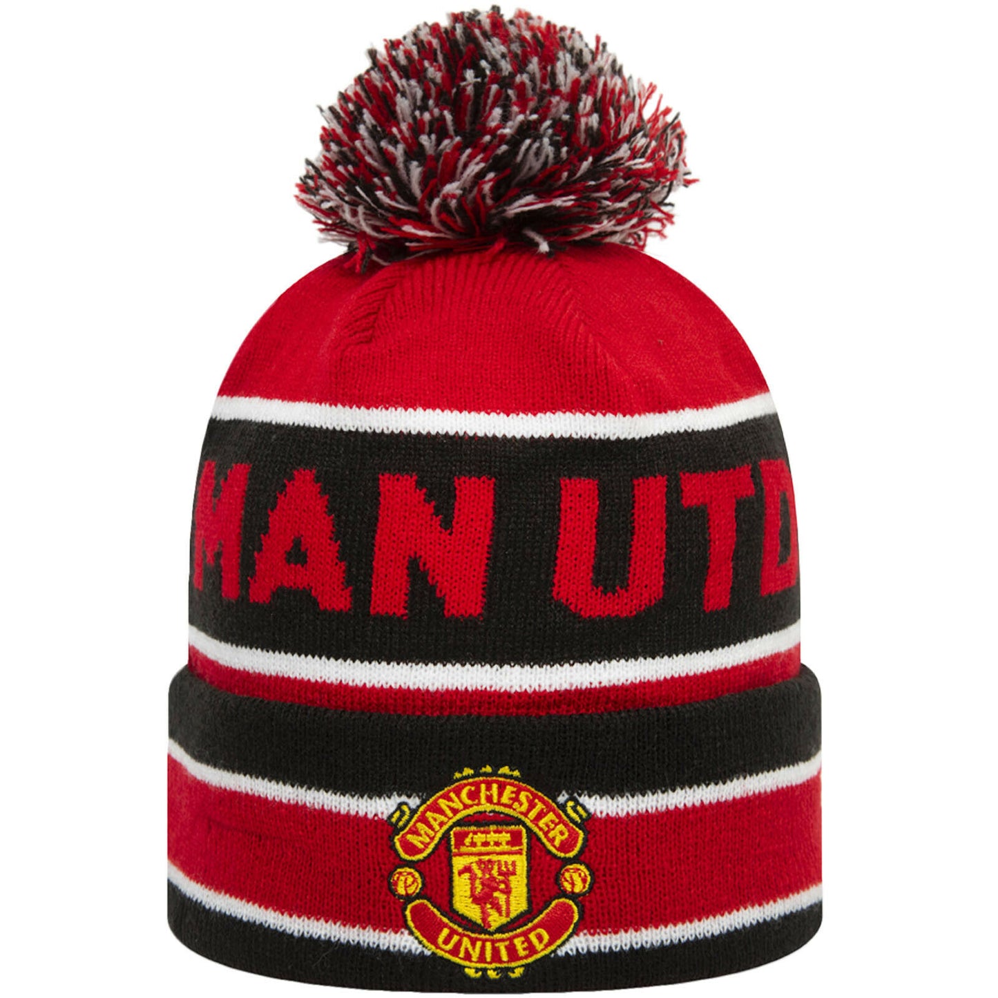 Red-Black - Front - Manchester United FC Jake New Era Knitted Bobble Beanie