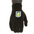 Black - Back - Aston Villa FC Childrens-Kids Knitted Gloves
