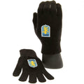 Black - Front - Aston Villa FC Childrens-Kids Knitted Gloves