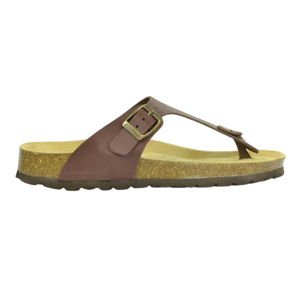 Dark Brown - Back - Sanosan Womens-Ladies Geneve Designer Leather Sandals