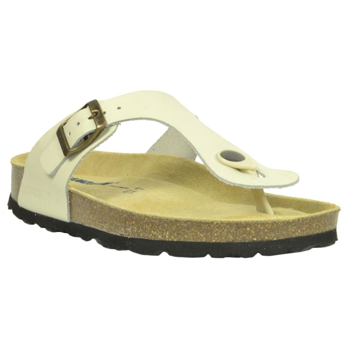 Ivory - Front - Sanosan Womens-Ladies Geneve Designer Leather Sandals