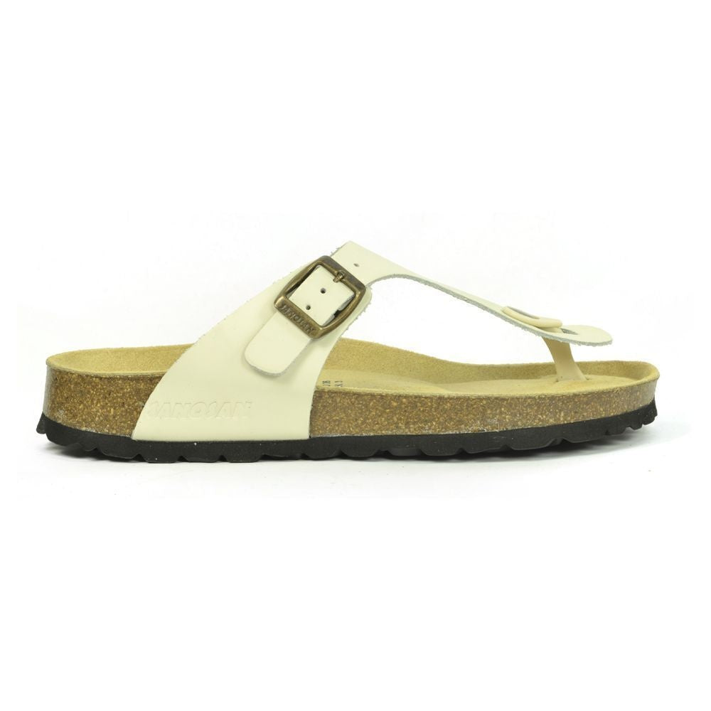 Ivory - Back - Sanosan Womens-Ladies Geneve Designer Leather Sandals