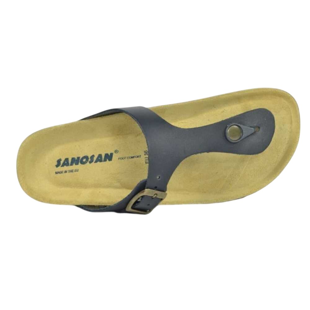 Black - Side - Sanosan Womens-Ladies Geneve Designer Leather Sandals