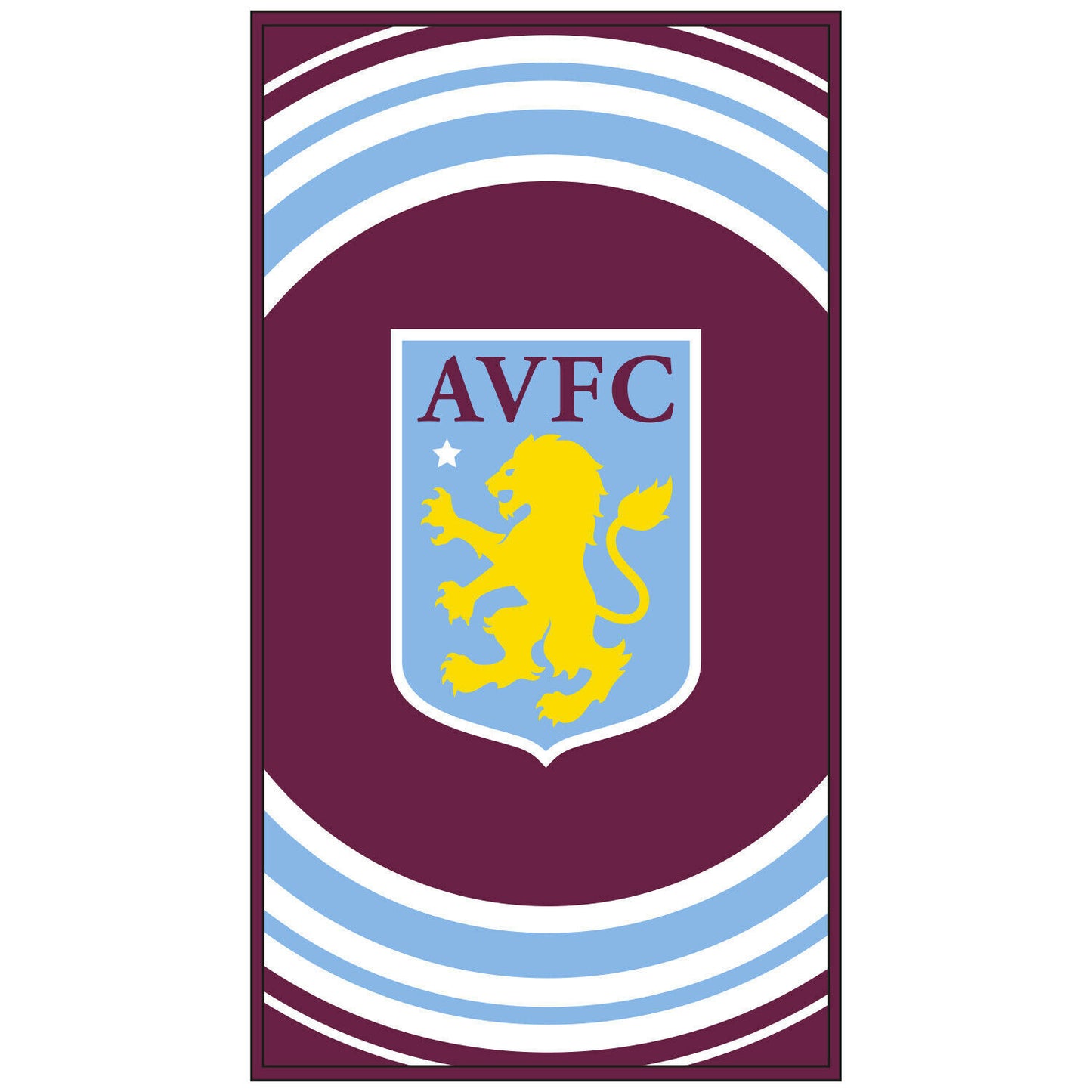 Maroon-White - Front - Aston Villa FC Pulse Bath Towel