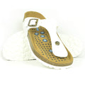 White-Brown - Lifestyle - Sanosan Womens-Ladies Siete Lunas Geneve Leather Sandals