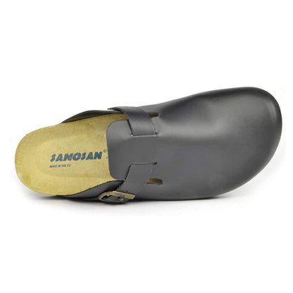 Black - Side - Sanosan Mens Berlin Nappa Leather Sandals