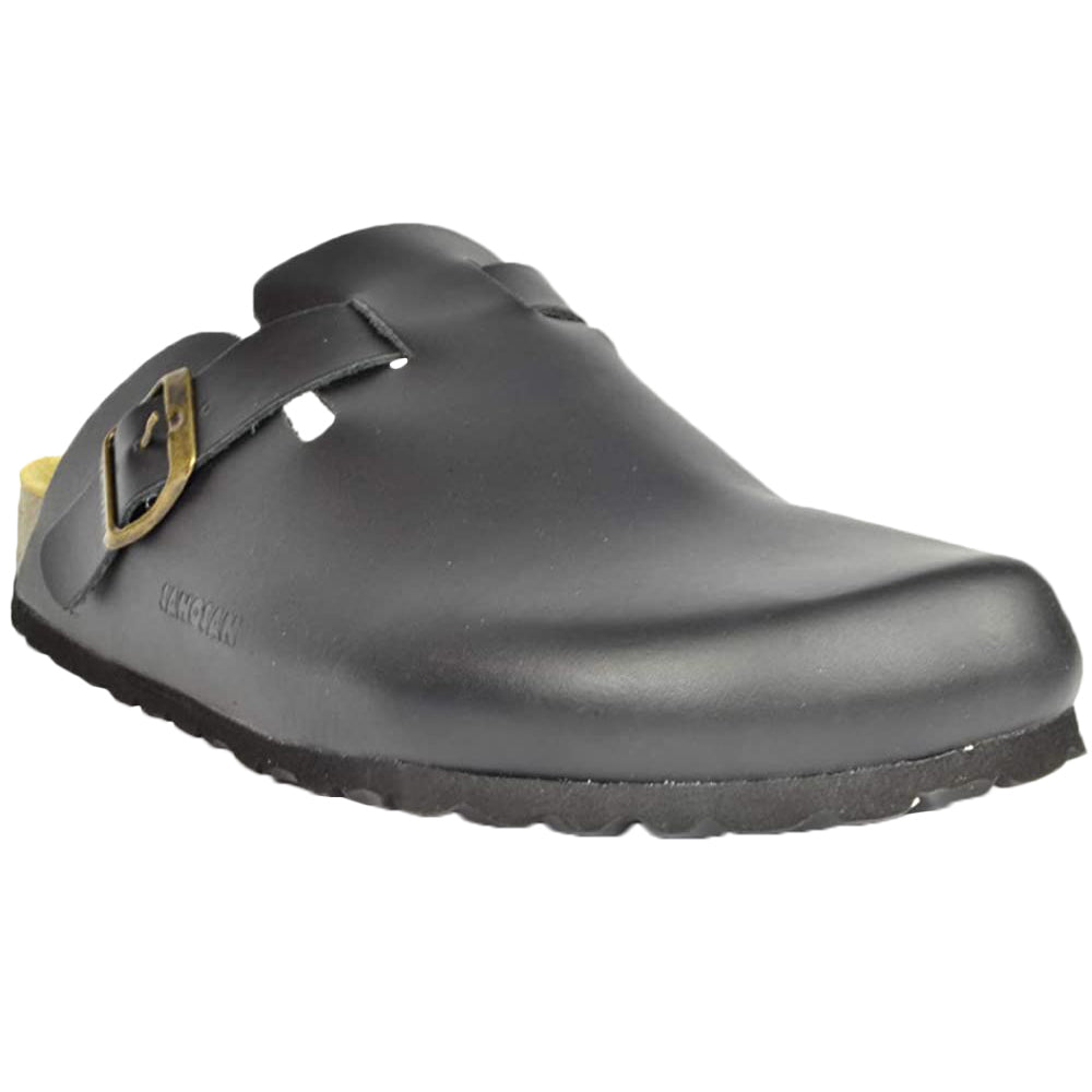 Black - Front - Sanosan Mens Berlin Nappa Leather Sandals