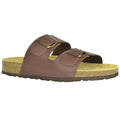 Dark Brown - Front - Sanosan Womens-Ladies Aston Leather Sandals