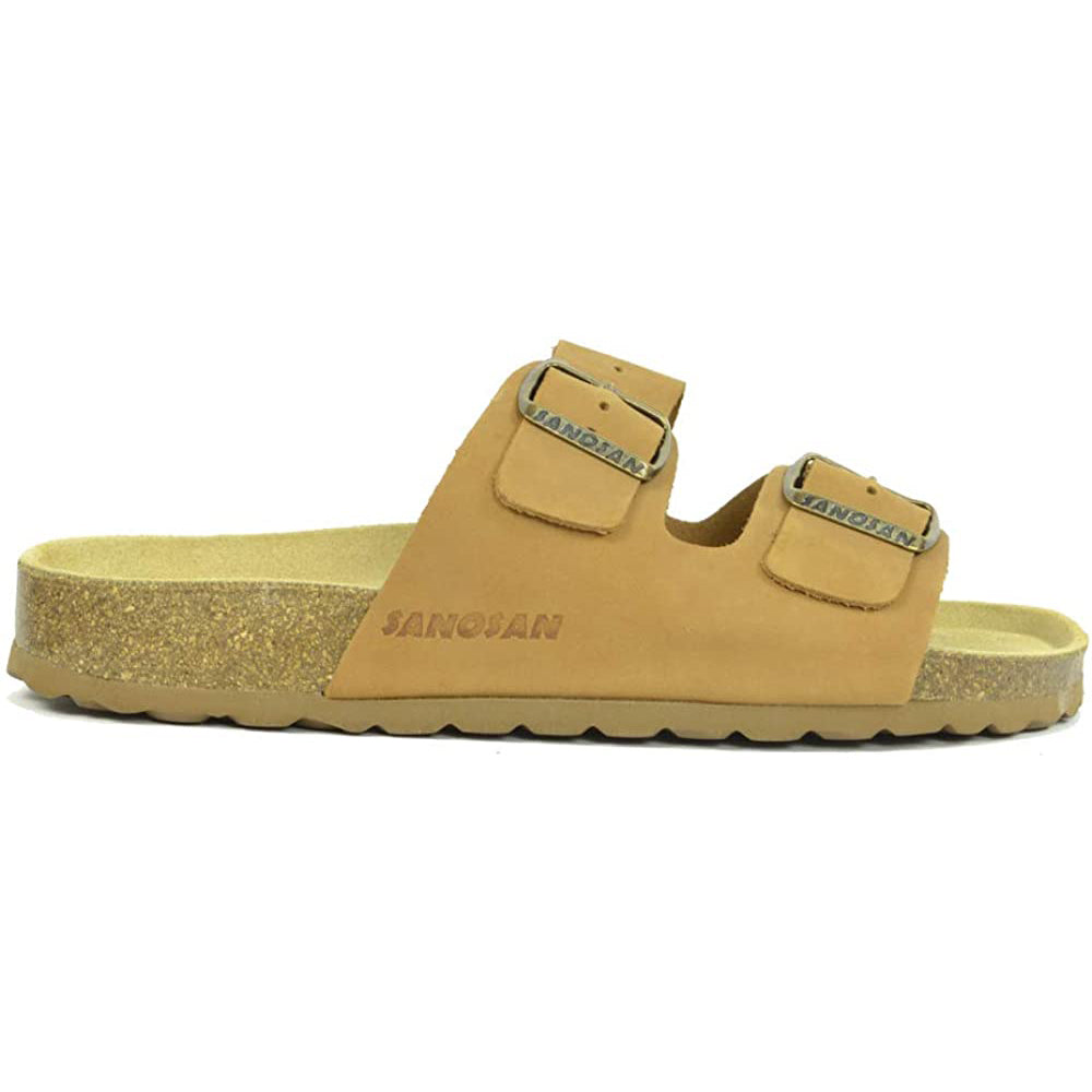 Taupe - Back - Sanosan Womens-Ladies Aston Leather Sandals