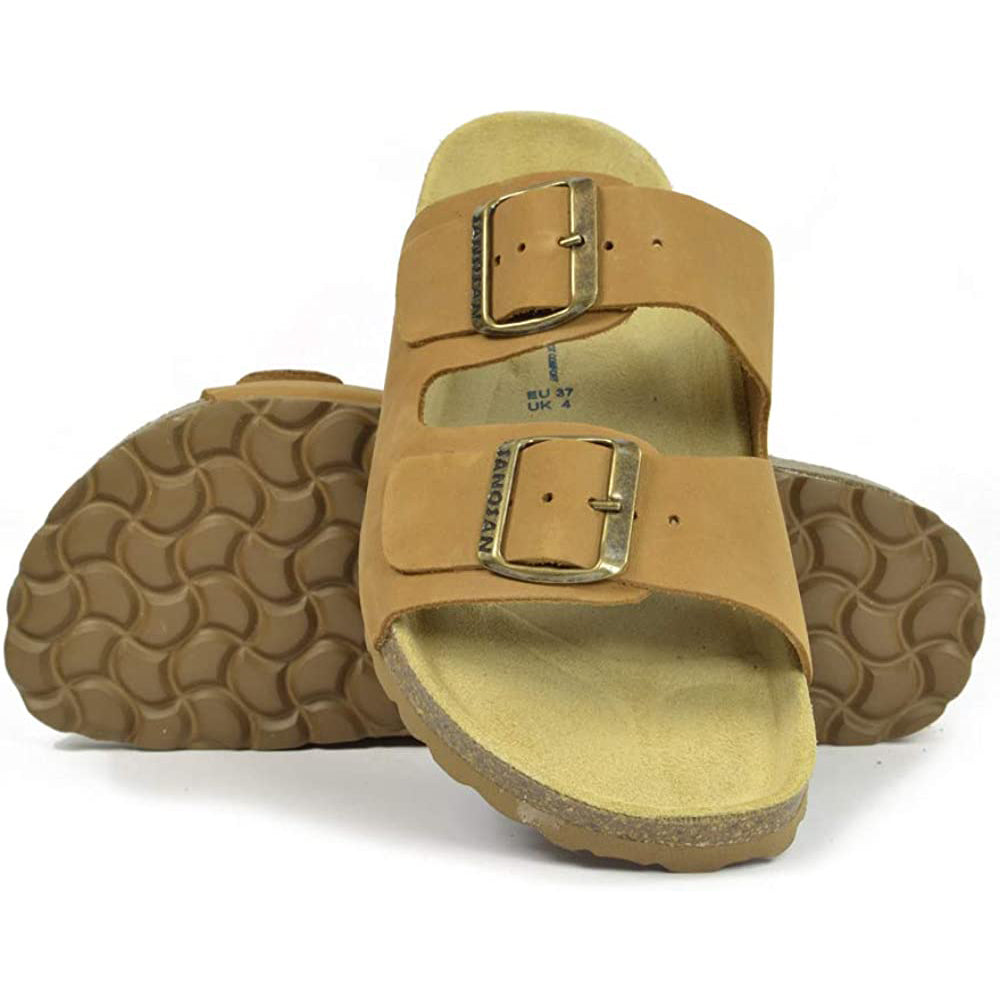 Taupe - Lifestyle - Sanosan Womens-Ladies Aston Leather Sandals