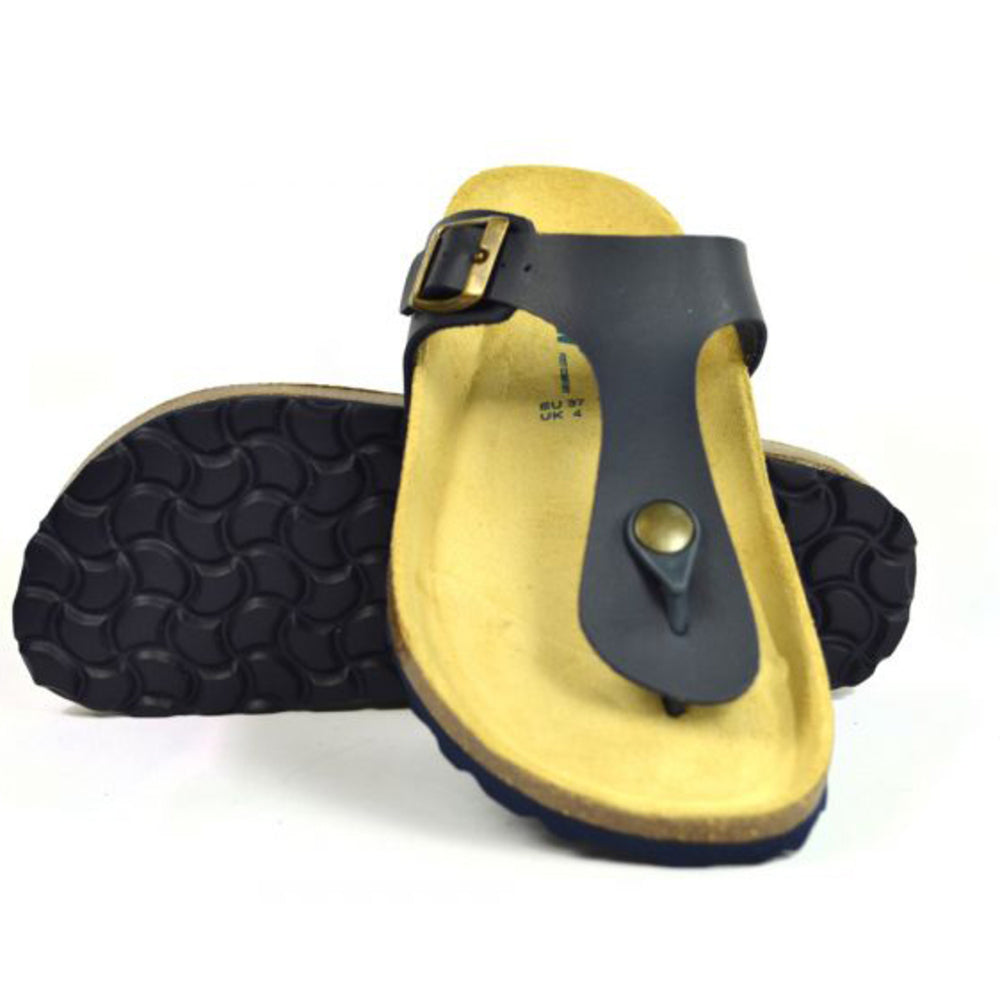 Navy-Brown - Lifestyle - Sanosan Womens-Ladies Geneve Sano Sandals