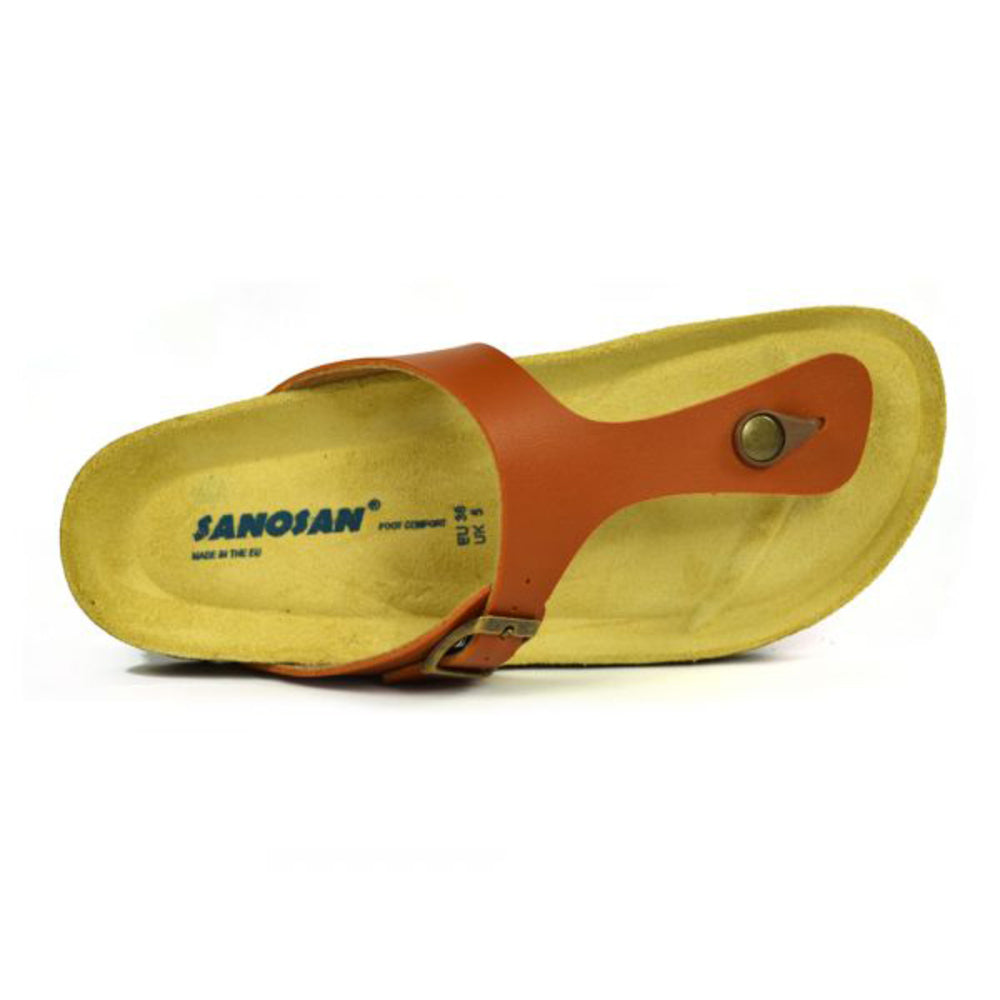 Brown - Side - Sanosan Womens-Ladies Geneve Sano Sandals