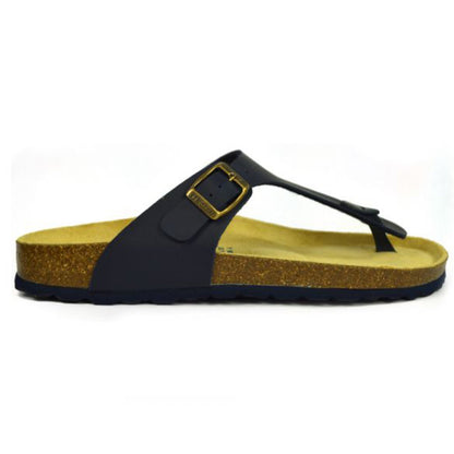 Navy-Brown - Back - Sanosan Womens-Ladies Geneve Sano Sandals