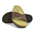 Dark Brown - Lifestyle - Sanosan Womens-Ladies Malaga Leather Sandals