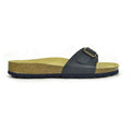 Navy - Back - Sanosan Womens-Ladies Malaga Leather Sandals