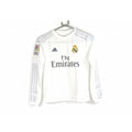 White - Front - Adidas Real Madrid CF Childrens-Kids Offical Long Sleeve Football Shirt