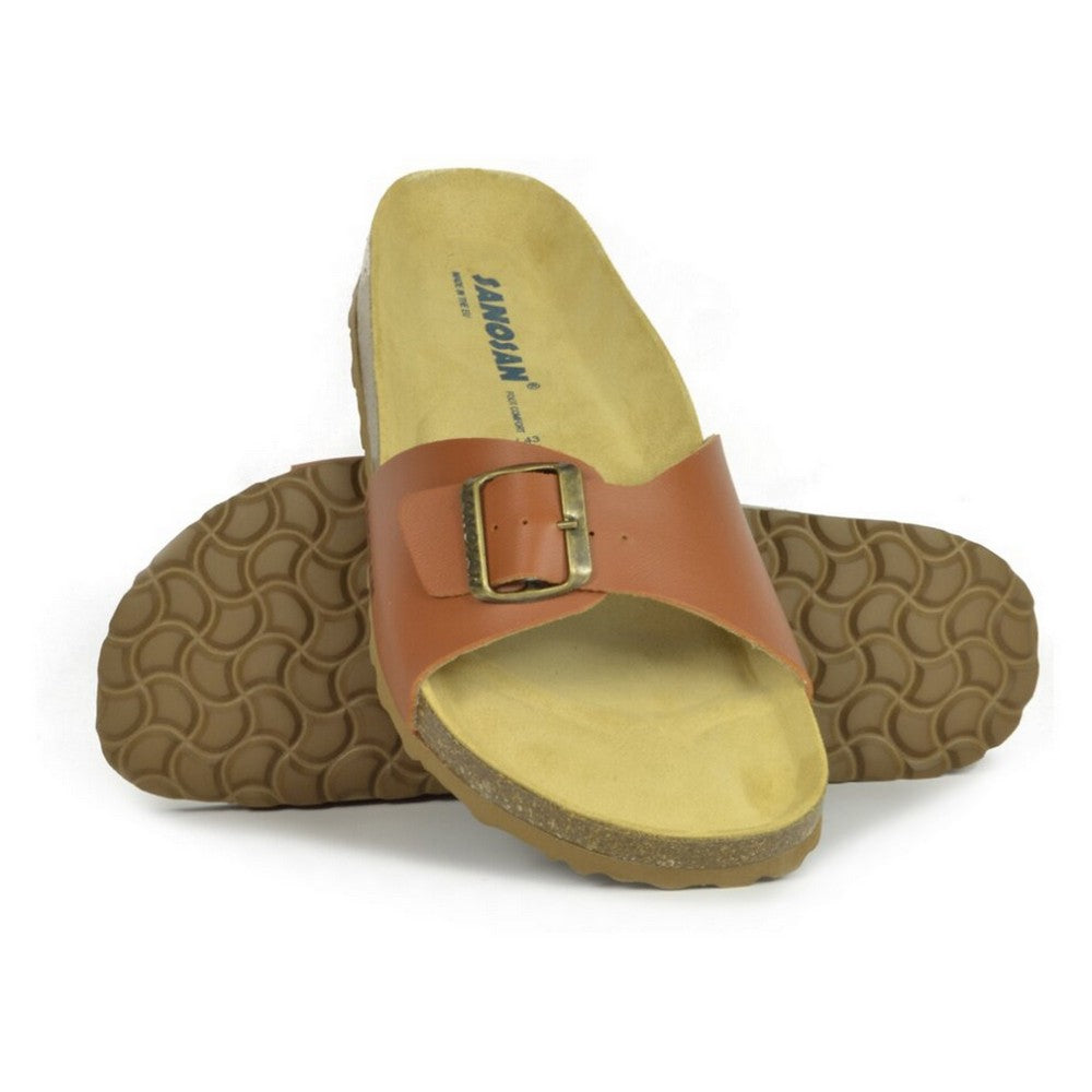 Brown - Side - Sanosan Womens-Ladies Malaga Sano Sandals