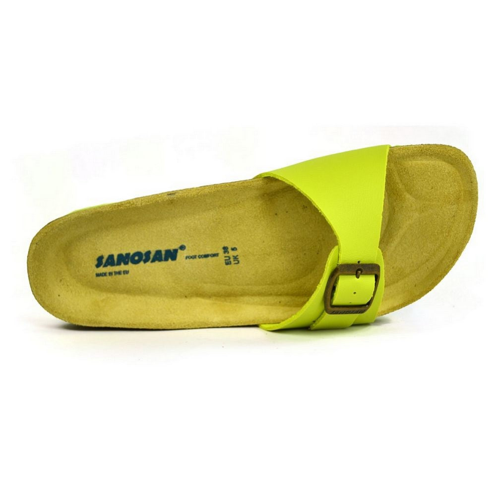 Lime-Brown - Side - Sanosan Womens-Ladies Malaga Sano Sandals