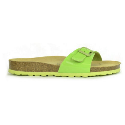 Green-Brown - Back - Sanosan Womens-Ladies Malaga Lacquered Sandals