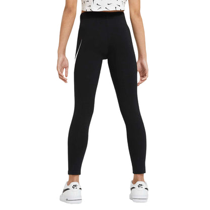 Black-White - Side - Nike Girls Favorites Graphic Print Sports Leggings