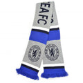 Grey-Dark Blue-White - Back - Chelsea FC Jacquard Marl Knitted Scarf