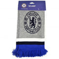 Grey-Dark Blue-White - Front - Chelsea FC Jacquard Marl Knitted Scarf