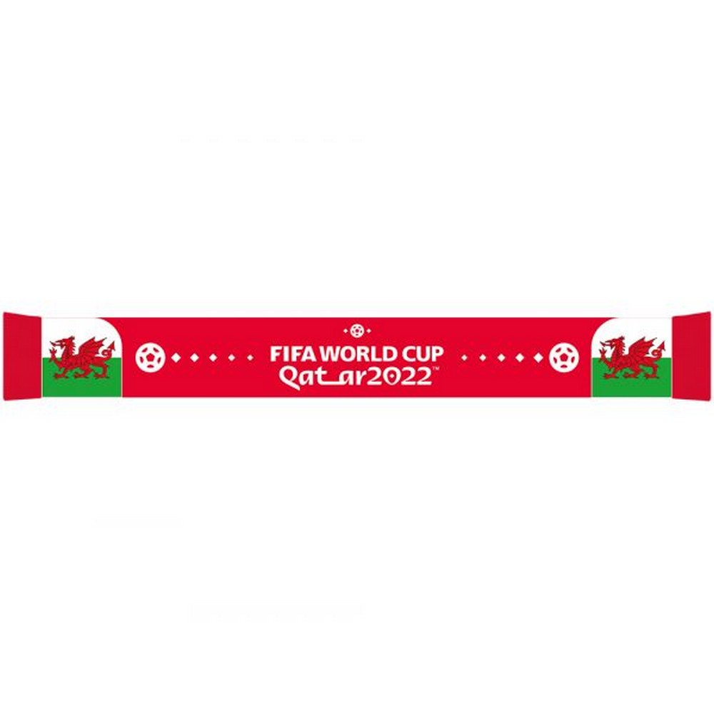 Red-White-Green - Front - Wales World Cup 2022 Jacquard Knitted Winter Scarf